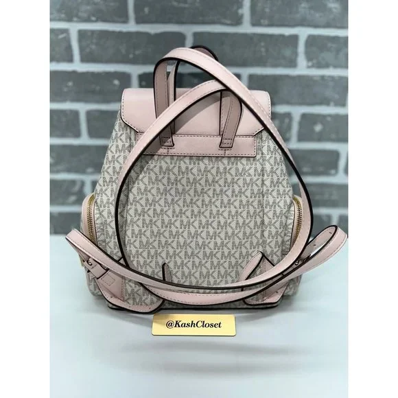 Michael Kors MK Jet Set Item Medium Chain Backpack -Powder Blush Multi - Picture 5 of 12